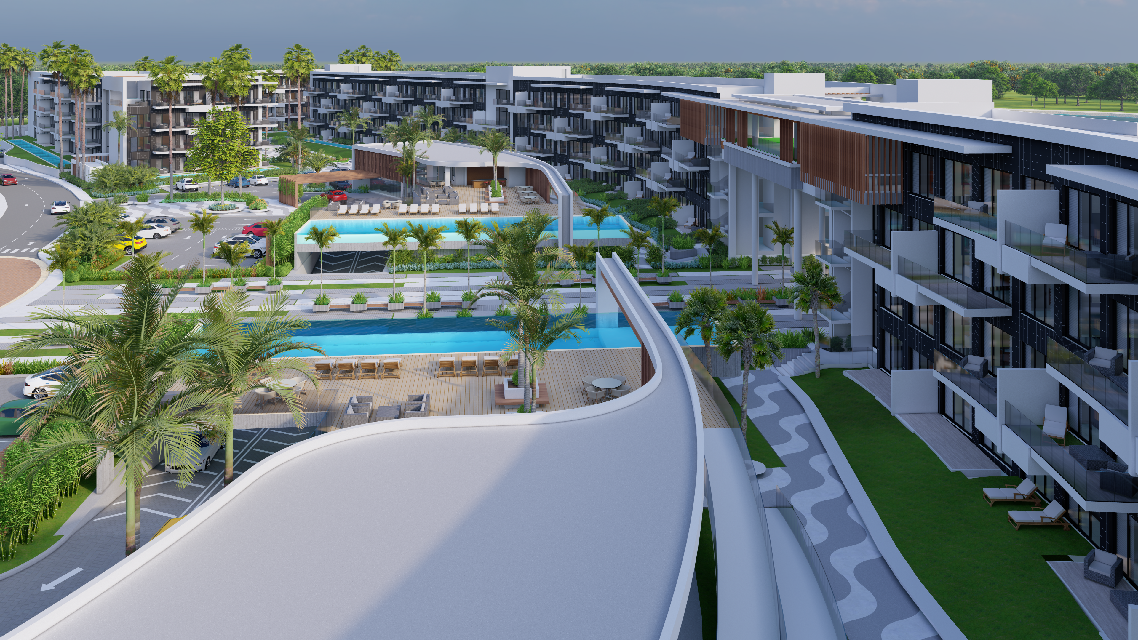 render vista aerea panorama luxury